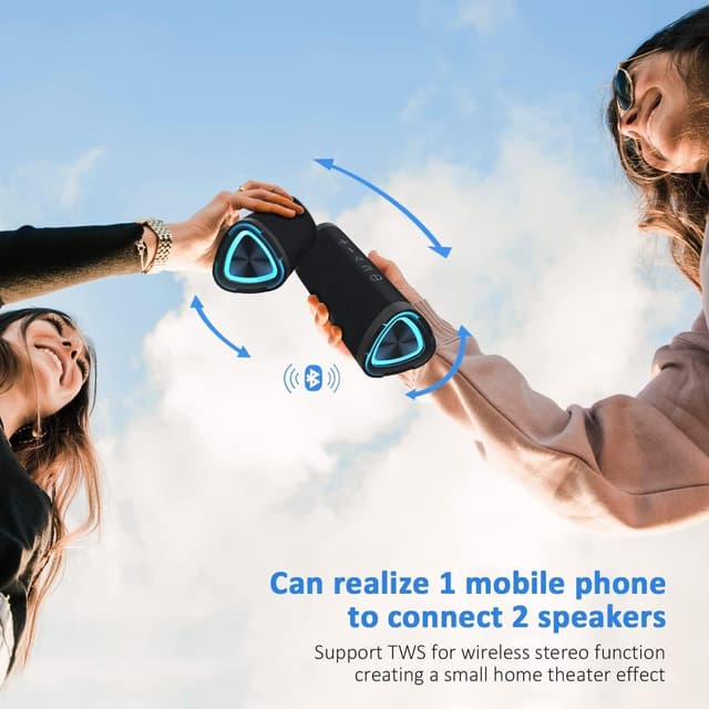 Detalle 2 de Vanzon V40 Portable Bluetooth Speaker (IPX7, 24W Stereo Sound, 24H Playtime, TWS Pairing)