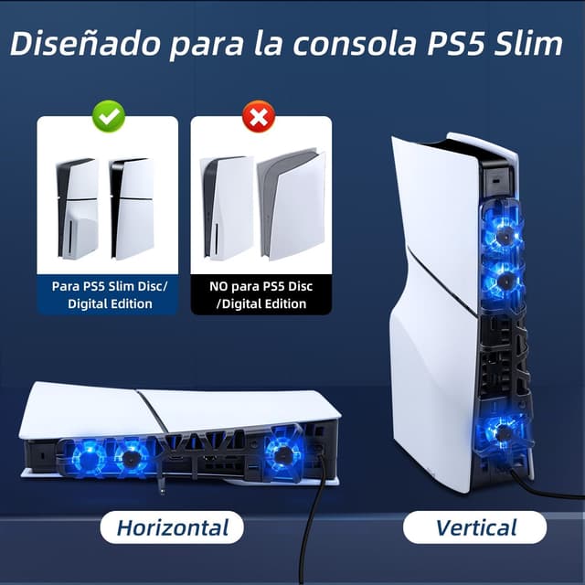 Detalle 1 de Mcbazel Lüfter PS5 Slim 3er RGB