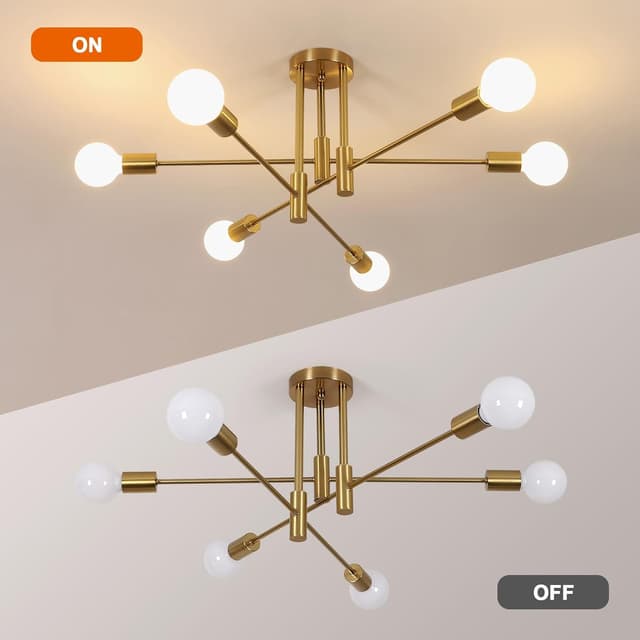 Detalle 2 de Comely Sputnik plafoniera 6 luci E27 72 cm