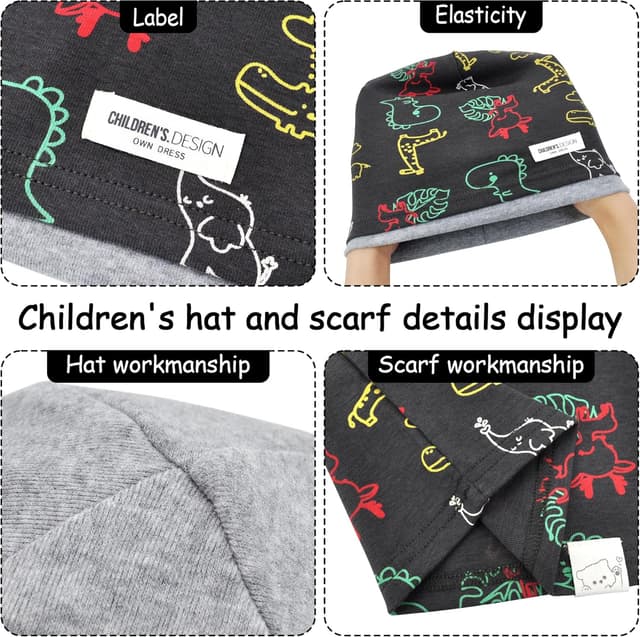 Detalle de Kinder Beanie Mütze Set 2-8 Jahre