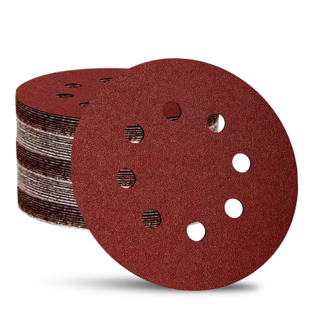 Thumbnail 6 de 52-Pack 5 Inch 8-Hole Hook and Loop Sanding Discs (Mixed Grits 60–320) for Random Orbital Sanders