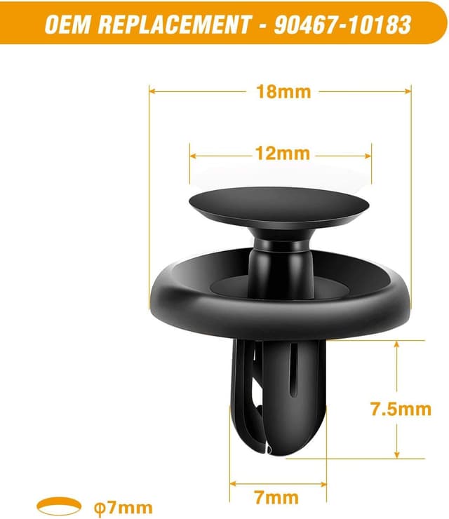 Detalle de GOOACC 100PCS 7mm & 9mm Push-Type Retainer Clips (with Fastener Remover) for Lexus & Toyota