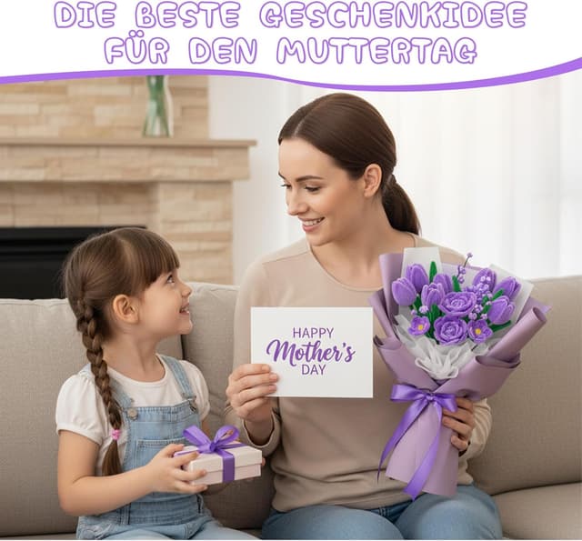 Detalle de Tulpe Pfeifenputzer Bastelset mit 400 Stück – DIY Blumen & Deko in 5 Farben (lila)