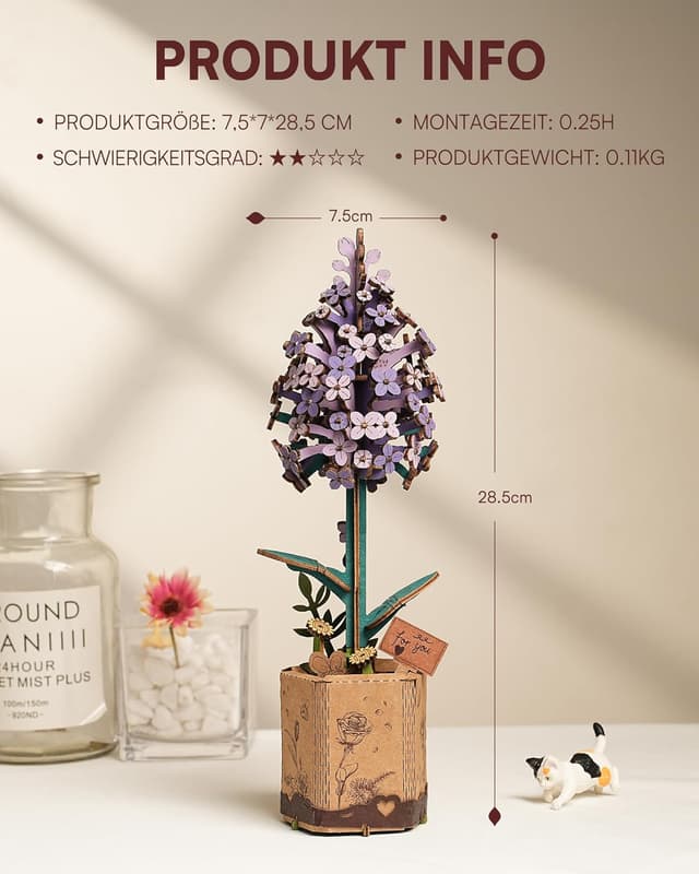 Detalle de ROBOTIME Sakura Holzblumen Puzzle 3D