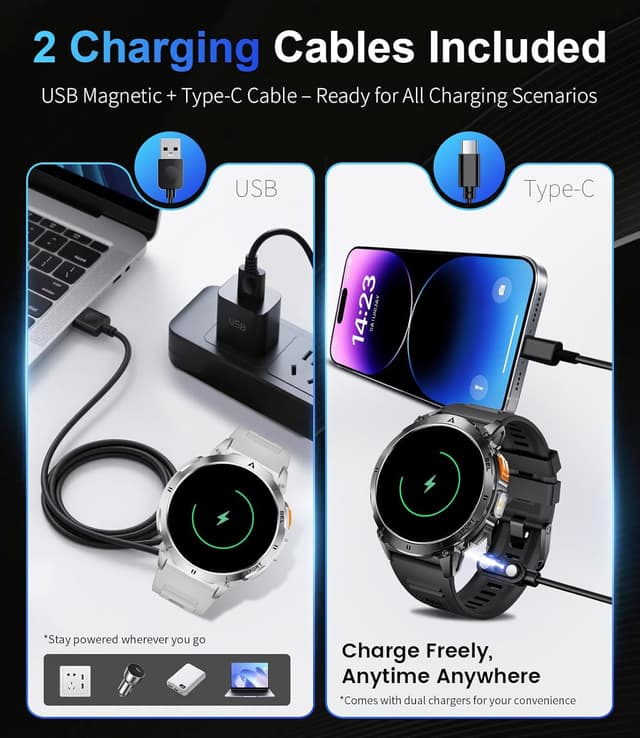 Detalle 2 de LIGE Military Smart Watch for Men with Bluetooth Call