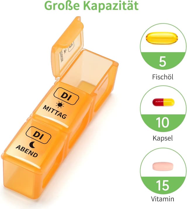 Detalle de Opret Tablettenbox für 7 Tage mit 3 Fächern (morgens, mittags, abends)