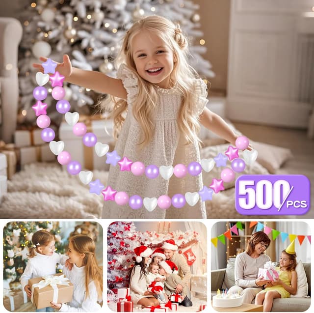 Detalle de GOGOSO 500-Piece Ball Pit Balls (Stars & Hearts) for Toddlers