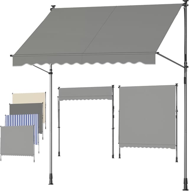 Detalle de SONGMICS Store banne rétractable manuel GSA252G01 (250 x 180 cm) pour balcon, jardin et terrasse