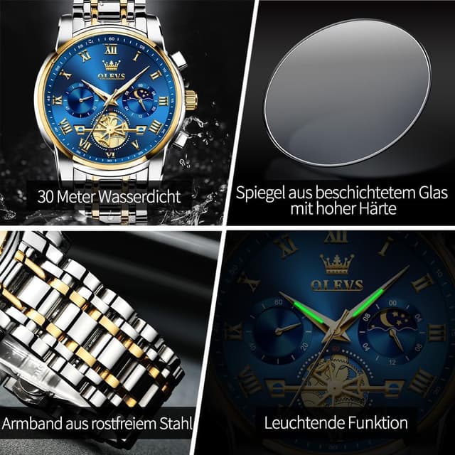 Thumbnail 4 de OLEVS Quarzuhr 42 mm Herren