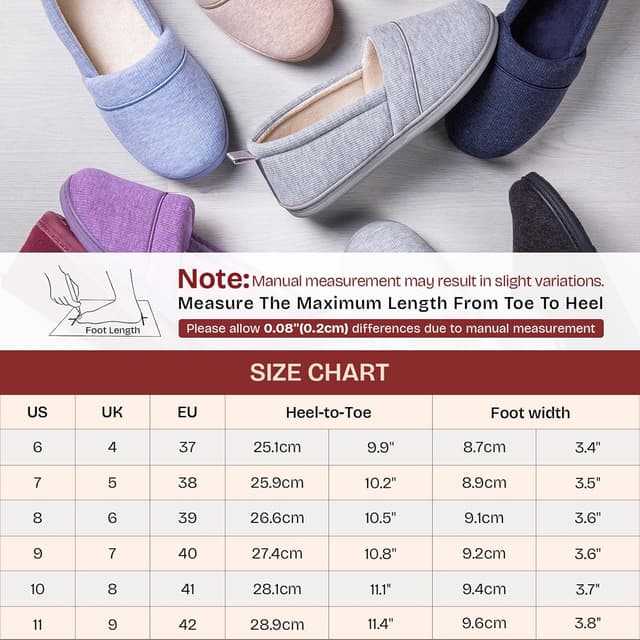 Detalle 2 de EverFoams Women's Memory Foam Slippers 1 Size Up