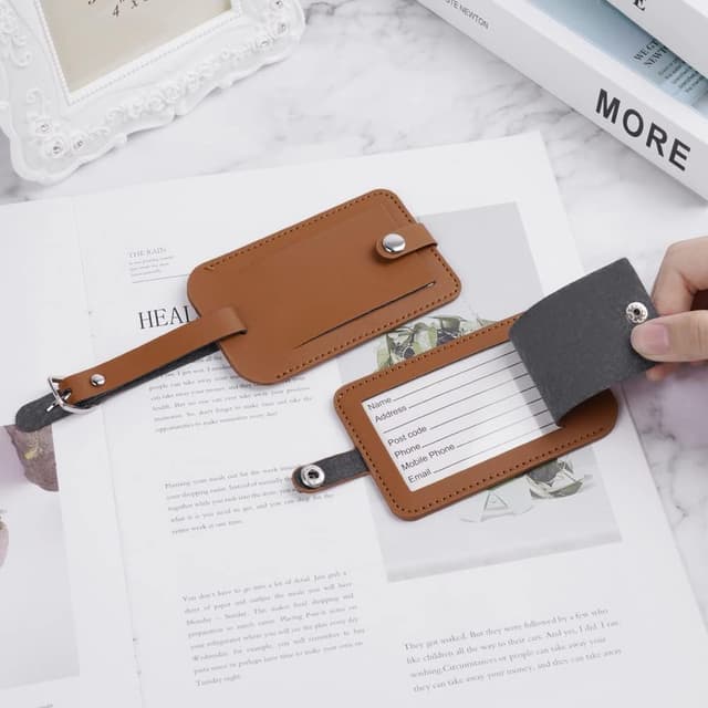 Detalle de Flintronic Étiquettes de bagage (lot de 2) pour valise et sac à main, avec protection contre l’humidité