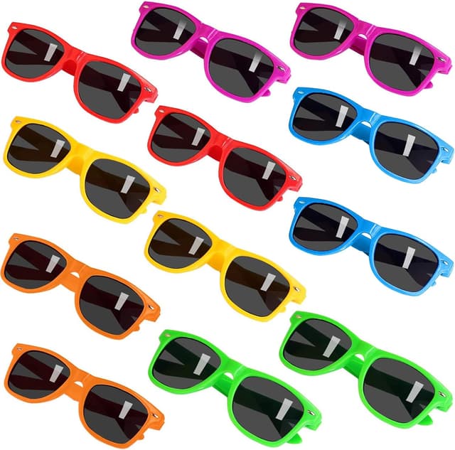 Detalle de INNOCHEER Kids Party Sunglasses (Bulk Pack of 12) with UV400 Protection, Neon Styles