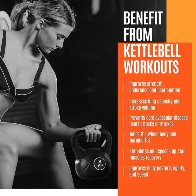 Detalle 2 de Yaheetech 20kg Kettlebell Set (4 pcs: 2kg, 4kg, 6kg, 8kg) for Home Fitness