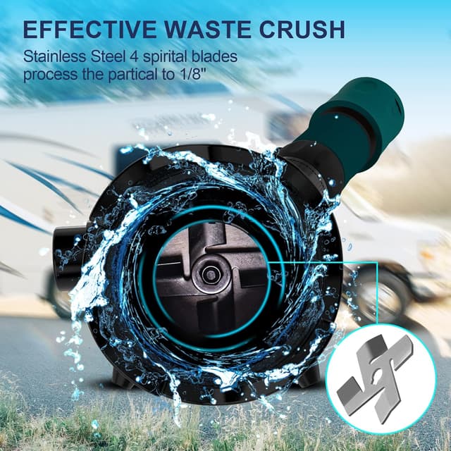 Detalle 2 de RV Macerator Pump 12V 12GPM Self-Priming Waste Water Pump (Quick Release, 10FT Tubing)