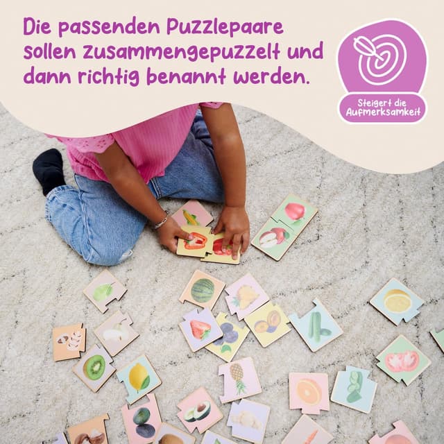 Detalle de Eichhorn Montessori Puzzle Obst & Gemüse 34 Teile