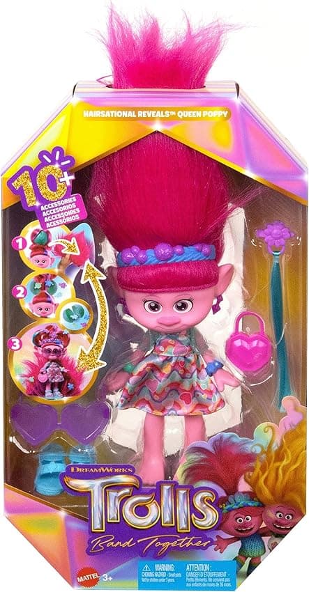 Thumbnail 5 de Mattel Trolls 3 Reina Poppy Muñeca con Capa