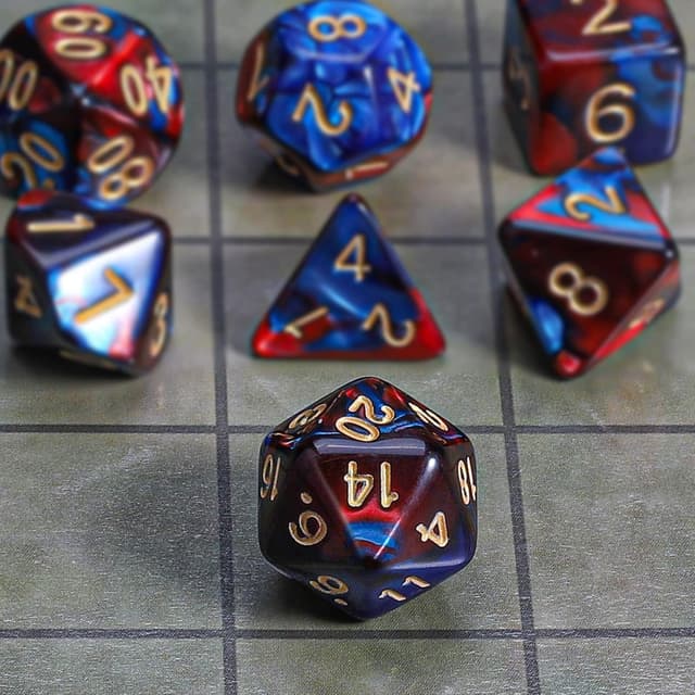 Detalle 2 de QMAY DND dice set polyhedral 7 pieces