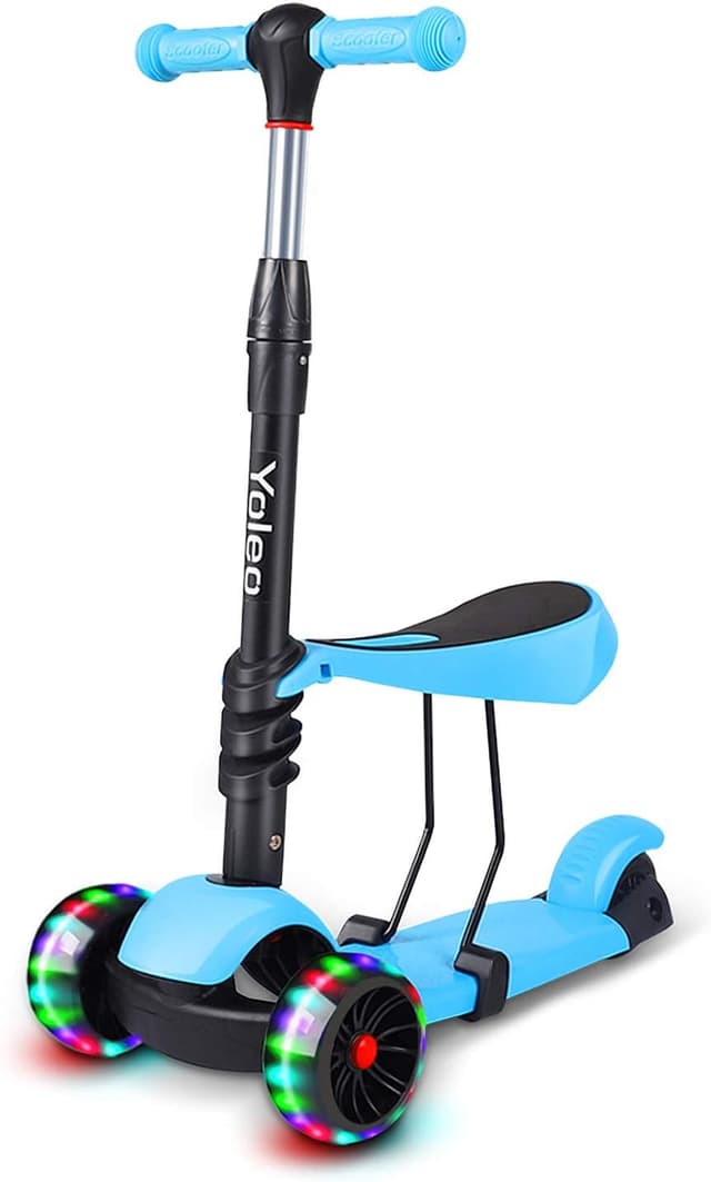 Detalle 2 de YOLEO Kinderroller 3-in-1 mit Sitz, Höhe 65–77 cm