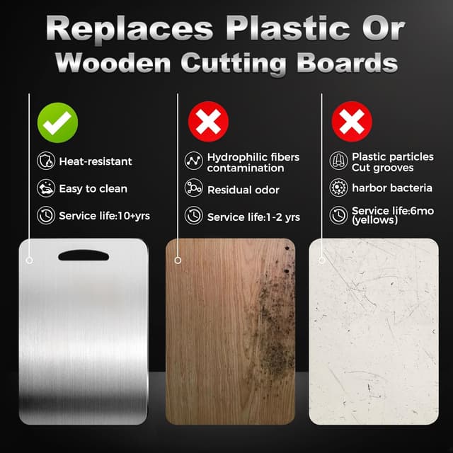 Thumbnail 5 de URMONA 3 PCS Stainless Steel Cutting Board Set