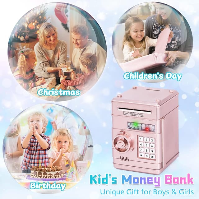 Thumbnail 4 de Refasy Piggy Bank ATM Electronic Coin Can 600 Coins