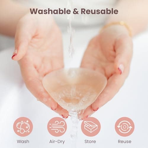 Detalle de Go Nipless Cubrepezones invisibles de silicona reutilizables con protector de pezón extraíble