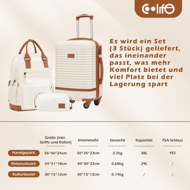 Thumbnail 6 de Coolife Koffer Set 3tlg ABS Hartschale