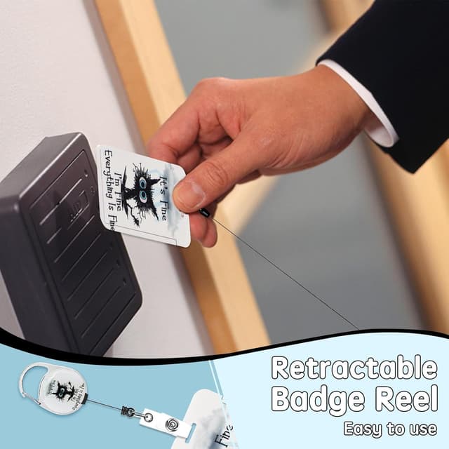 Detalle 2 de ID Badge Holder with Detachable Lanyard & Retractable Badge Reel (with Cat Neck Lanyard)