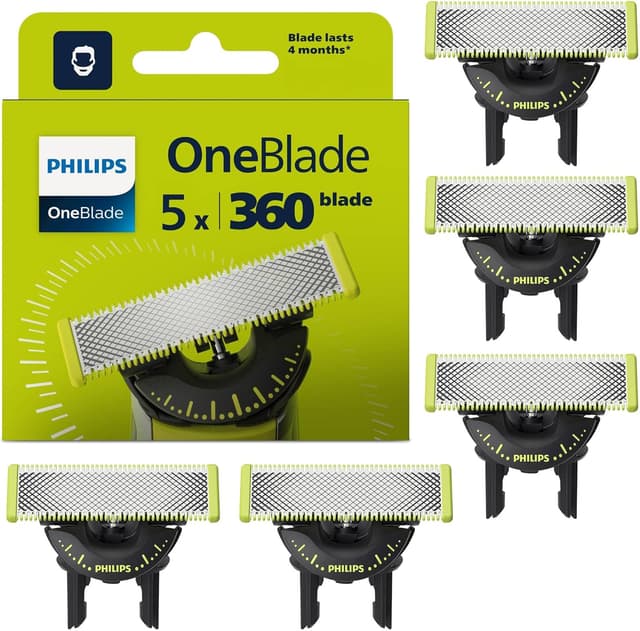 Detalle de Philips OneBlade Original 360-Klingen QP450/50 – 5er-Pack für alle OneBlade und Pro Modelle