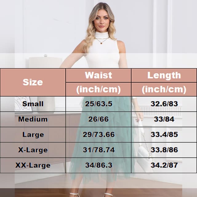 Thumbnail 5 de Girstunm Tüllrock Midi Hoch Tailliert