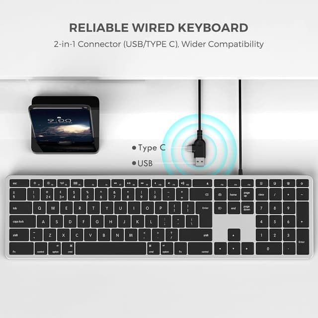 Thumbnail 5 de Seenda JP208 Slim Wired Keyboard with Numeric Pad ⌨