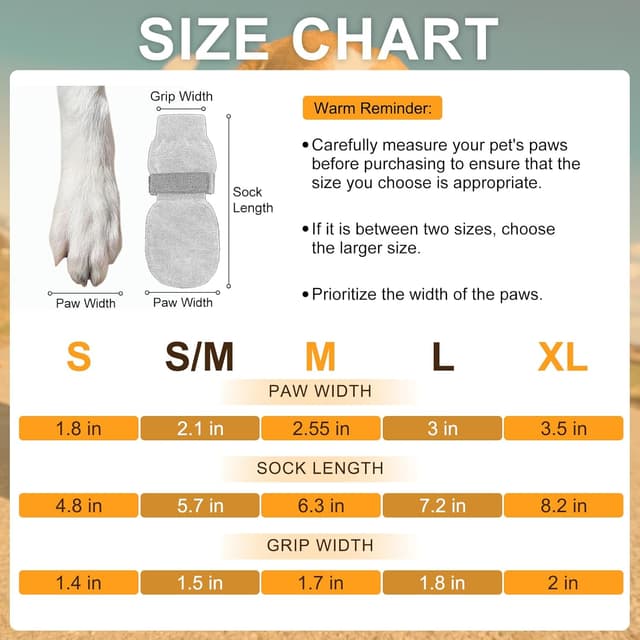 Detalle de BEAUTYZOO Hundesocken Anti Rutsch im 6er-Set (doppelseitig, mit Klettverschluss) – für Innenbereich, Pfotenschutz