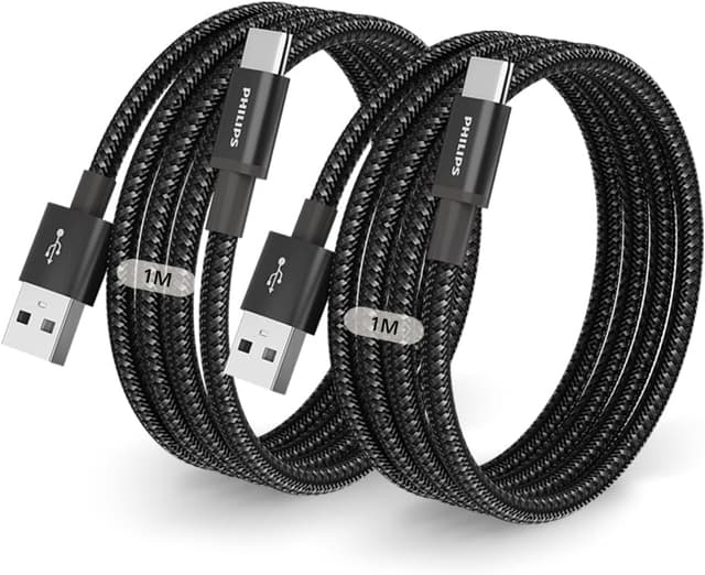 Detalle de Philips DLC5030AA USB-C Cable 2-Pack (1m) — 18W fast charging & 480Mbps data transfer