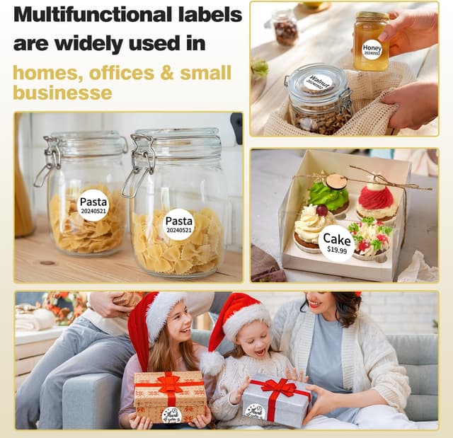 Detalle de Phomemo 3 Rollen runde Thermoetiketten M110, 30×30 mm – selbstklebend, 200 Etiketten pro Rolle