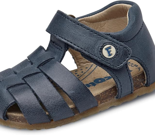 Detalle 2 de Falcotto Offene Sandale mit Herzmuster aus Leder (Klettverschluss)