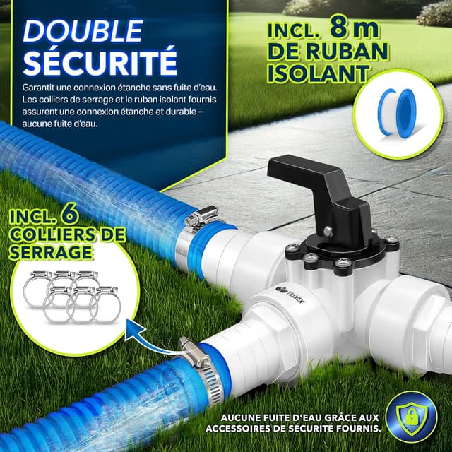 Thumbnail 1 de tillvex® Bypass Kit Piscine 12 pièces Ø 32/38 mm 🏊