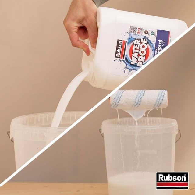 Detalle 1 de Rubson Traitement Murs Humides 3-en-1 (2,5 L) : anti-salpêtre, hydrofuge et durcisseur de plâtre
