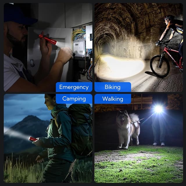 Thumbnail 6 de GEARLITE G800 Mini LED-Taschenlampe mit Akku, 2000 Lumen, zoombar, 3 Modi, IP65 (rot)