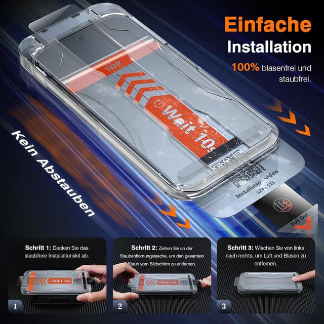 Thumbnail 6 de LK 2 Pezzi Vetro Temperato per Samsung Galaxy S25/S24 con rimozione polvere e durezza 9H