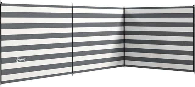 Detalle de Outsunny Paravent brise-vent de camping pliable 540 x 150 cm (gris et blanc)