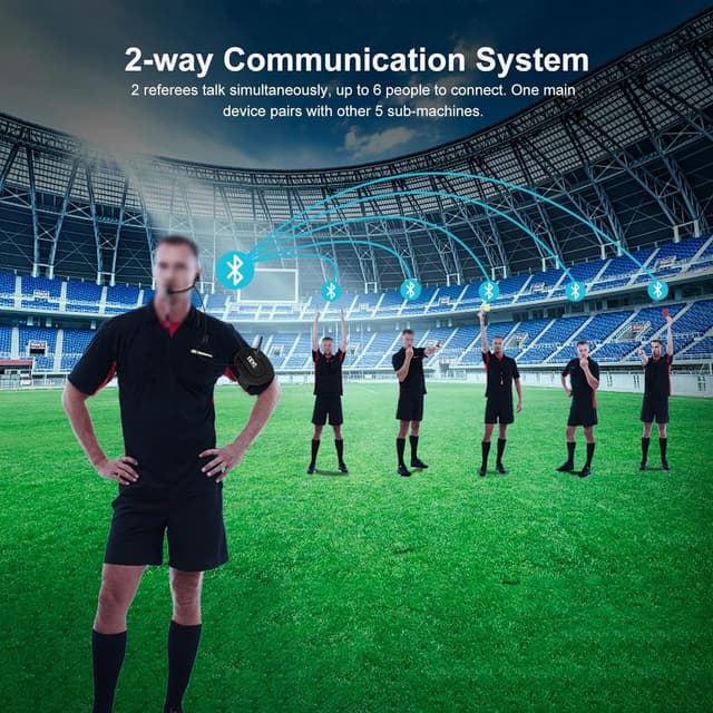 Detalle de EJEAS V6C Bluetooth-Schiedsrichter-Headset Intercom für bis zu 6 Personen