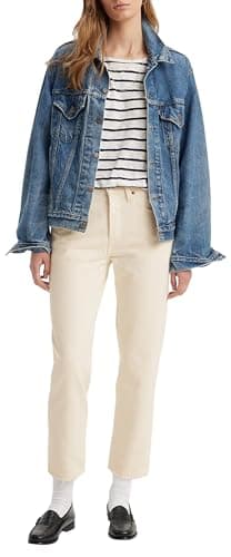 Detalle de Levi’s 501 Crop vaqueros mujer Ecru Booper No Damage (28W/28L)