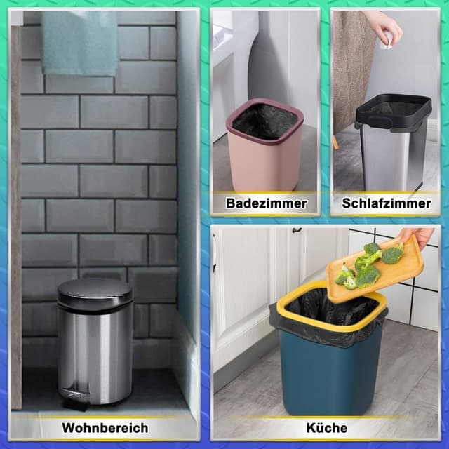 Thumbnail 6 de AOSULI Schwarz Müllbeutel 15 l – 100 kleine Müllsäcke mit reißfestem, durchstoßsicherem Design