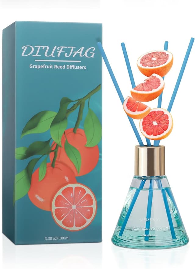 Detalle de DIUFJAG Profumatore per ambienti al Pompelmo con diffusione a bastoncini da 100 ml