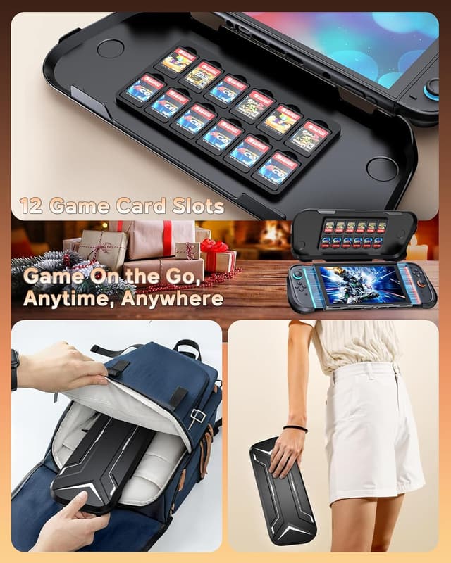 Detalle de FYOUNG Dockable Protective Case for Nintendo Switch 2 with Hard PC Front Cover and Adjustable Kickstand