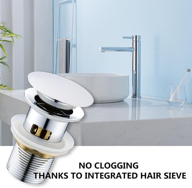 Thumbnail 6 de kelleria Piletta universale per lavabo bagno con click-clack e troppopieno cromata