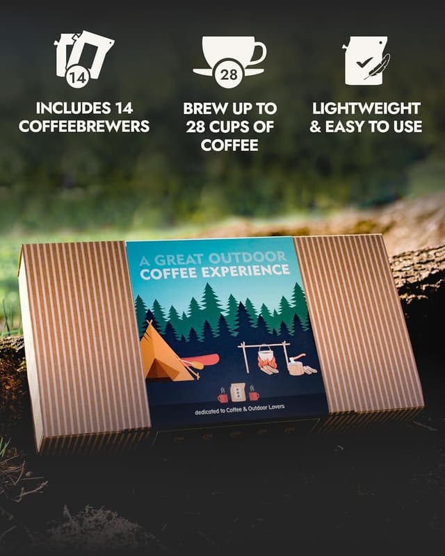 Detalle 2 de Kaffee Geschenk Set zum Außenbereich mit 14 Single-Estate Spezialitäten & Bio Kaffees – für Brauen & Genießen