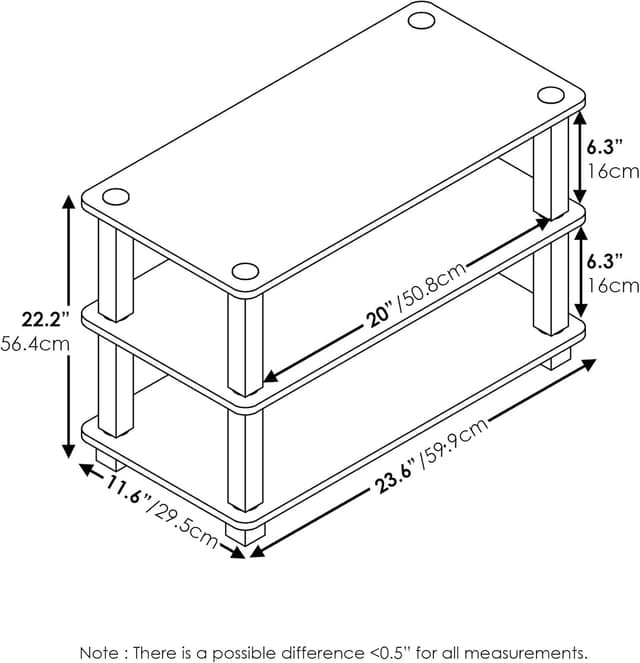 Detalle de Furinno Scarpiere 3 livelli Dark Cherry