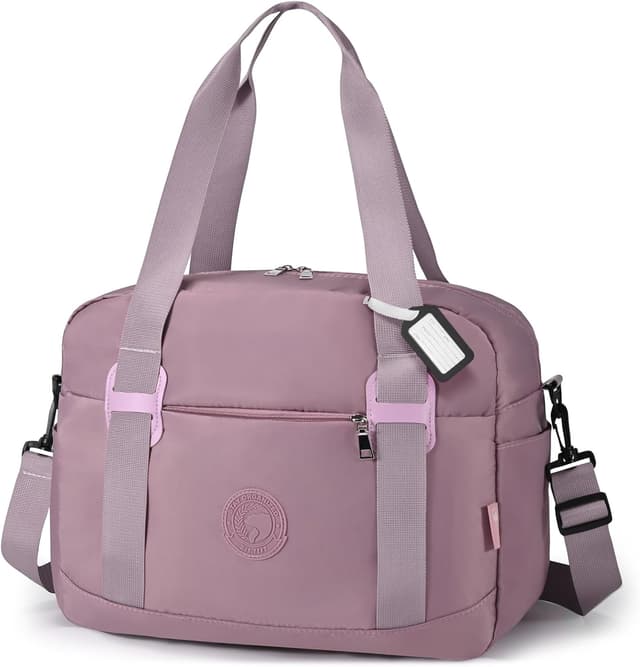 Detalle de BAGZY 25L Ryanair cabin bag (40 x 30 x 20 cm) under-seat foldable travel duffel in pink