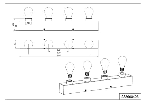 Thumbnail 4 de Trio Leuchten Theatro 283600406 Lámpara de pared 4xE27