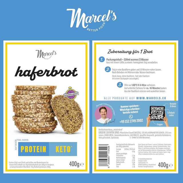 Thumbnail 6 de Marcel's Haferbrot Brotbackmischung 800g 🍞